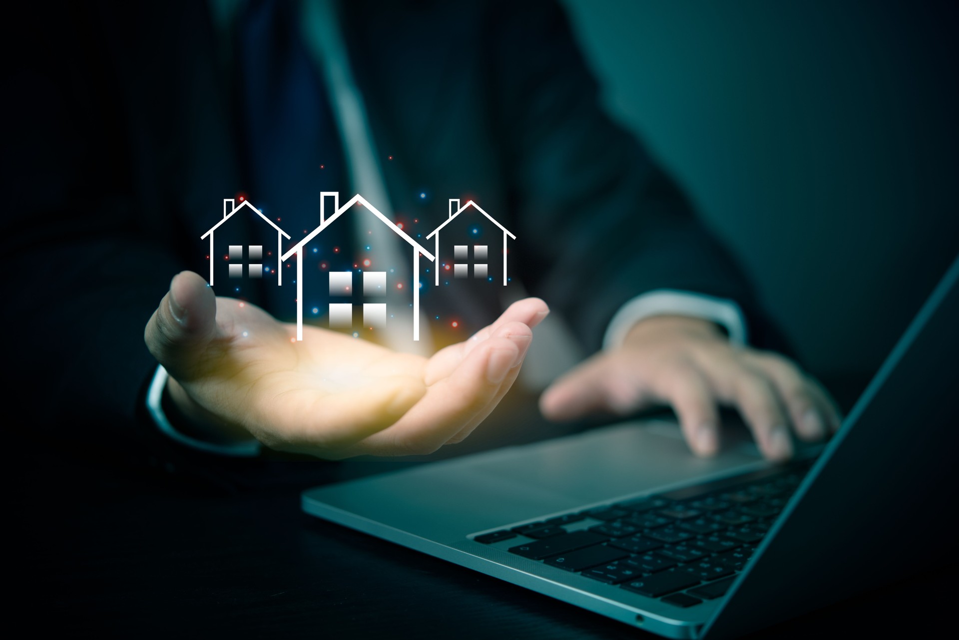 Real estate brokers use advanced technology to analyze market sales for home property tax investments handle construction